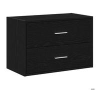 Noir Commode salon/BUFEET - CLARENCE - Avec rangement - avec 2 tiroirs - chêne noir 60x31x40 cm - bois d'ingénierie LV866