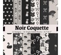 Noir Coquette Scrapbook Paper Craft Pad: 12 Black & Ivory Boho Patterns Designs, 36 Single-Side Sheets Printed on 8.5"x8.5" Sized Paper. Perfect for ... Gift Wrapping, DIY, Album and More!