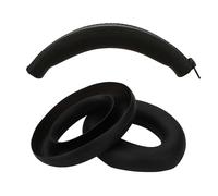 (Noir) Coussinets d'oreille + arceau pour casque Soundcore Q20I, étui de protection en silicone, oreillettes