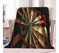 Noir Couvertures Polaire Photographie Fléchettes Cible De Fléchettes Flanelle Couverture Polaire, pour Adultes Enfants Rester Chaud en Hiver Couverture en Peluche Canapé-lit Bureau 180 x 200 cm