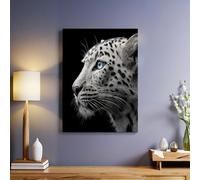 Noir Décoration Murale sur Toile Guépard animal Wall Art Affiches et Gravures 70 x 50 cm Moderne Cadre Intérieur en Bois pour Salon Chambre Tableau Decor