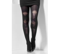Noir Délavé Collant Halloween Déchiré Déguisement Femmes Accessoire Neuf