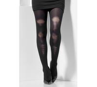 Noir Délavé Collant Halloween Déchiré Déguisement Femmes Accessoire Neuf