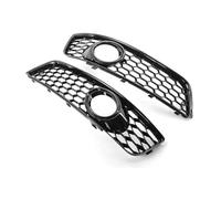 Noir Double Latte Pour A3 8P 2009-2013 OE 8P0807682D 1 Paire De Grilles De Phares Antibrouillard Avant De Voiture Grille de calandre Avant Noir Brillant