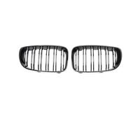 Noir Double Latte Pour BMW SÉRIE 1 E81 E82 E87 E88 5DR 3DR 2007-2013 Grilles De Calandre Noires Brillantes À Double Lamelle Grille de calandre Avant Noir Brillant