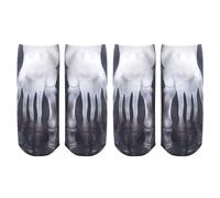 Noir Doublé Polaire imprimées de manucure à motif 3D, tongs, chaussettes de course cachées amusantes pour femmes, personnalisées Chaussettes En Coton (Black, M)