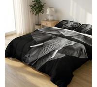 Noir Douce Édredon Couette 140x200 cm, Surréalisme Imprimé Animal Éléphant Légère Édredon pour Lit - Lavable en Machine Chaude Couverture 4 Saisons Courtepointe pour Enfants Filles Garçons Adolescents