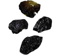 Noir Échantillon de Météorite 2, 5 à 3, 5cm 4 Pièces | Météorite Authentique, Usage Pédagogique, Présent pour Garçon et Filles, Fêtes, Développe Créativité et Connaissances