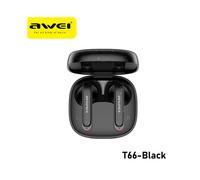 (Noir) Écouteurs intra-auriculaires Bluetooth 5.3 T66, stéréo, sans fil, avec double microphone HD, casques et