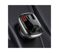 (Noir) Émetteur FM Baseus, chargeur rapide pour voiture, compatible avec téléphone, kit mains libres