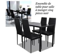 Noir Ensemble de table pour salle à manger cinq pièces CHAUD JID