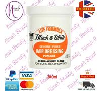 Noir et Blanc Cheveux Cire Véritable Coiffure Pommade Lumière Formule 200ml