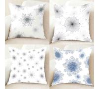 Noir Et Blanc Coussin Canape Lot de 4, Imperméable Housse Coussin Moderne Taie Oreiller 75 X 75 cm, Carré Lin taie d'oreiller avec Fermeture Eclair Caché pour Decoration Jardin, Cadeau -bby250111L