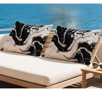 Noir Et Blanc Coussin Exterieur Impermeable Housse Coussin 40x70 cm Lot de 2 Doubler Coussins Couvre automne Décoratives Taie Oreiller Velour Double Face à Motif Pour Jardin Taie d'oreiller q-591