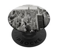 Noir et Blanc Manhattan New York USA Empire State Building PopSockets PopGrip Adhésif