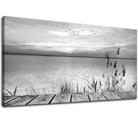 Noir Et Blanc Peinture par Numéros 50x100cm,Peinture Numero Adulte Paysage Painting by Numbers Bricolage kit Peinture Adulte Peint à la Main Peinture à l'huile Toile Kit pour Débutants,Sans Cadre