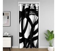 Noir Et Blanc Rideau de Porte 132x203cm Géométrie Moderne Stripe Rideau Occultant Rideaux pour Salon Rideaux Exterieur d'entrée Neutral Art Abstarct Art Rideaux Interieur Salon Chambre