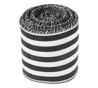 Noir et Blanc Ruban Artisanal Câblé Rayé 10 Yards, en Polyester | Bords Armés pour Mise, Style Ferme Moderne, Décor de Shower et Emballage de Bouquet