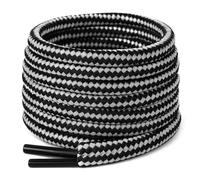 Noir et blanc solide Bootlaces 120 cm 140 cm 180 cm de long pour travail Bottes, Chaussures de marche, DE randonnée, DR Martens, des orteils en acier, marque Grafters Bottes de travail - Noir - noir et blanc,