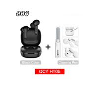 (Noir et ClearPen) Casque sans fil HT05 ANC 40 dB antibruit Bluetooth 5.2 Écouteurs 6 micros ENC HD Appel TWS