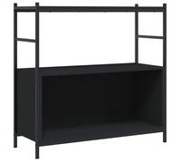 Noir Étagère Bibliothèque - bureau/Salon - Meuble de rangement - noir 80x30x78 5 cm - Bois d'ingénierie et fer @EU220847