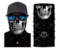 Noir Fantôme Unisexe Couvre-Chef Microfibre Echarpe Tête Pirate Multi-Usage Balaclava pour Sports Yoga Course À Pied