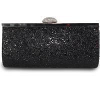 Noir Femme Embrayage Scintillant Elégant Sac de Soirée Brillant Sac à Main Enveloppe Strass Sac d'Avant-bras avec Chaîne pour Mariage Mariage Prom Party, 23cm x 12cm x 4cm
