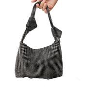 (Noir) Femme Sac de soirée Sac d'embrayage Femme Sac d'embrayage en strass Sac à main scintillant Sac d'embrayage scintillant pour mariage Soirée Bal de promo Fête disco