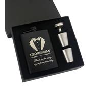 Noir Flasque a Alcool 8oz/ 220ml Flasques Cadeau pour témoin de Mariage Fiole Alcool Livré avec Entonnoir et Verre à Shot Étanche Créatif Parfait pour les Randonnées et les Fêtes