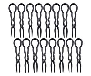 Noir Fourche à Cheveux en U en Plastique 24 Pièces | Légères et Simples à Utiliser, pour Cheveux Longs ou Moyens, Chignons Sûrs, Fêtes, Sport, Usage Quotidien