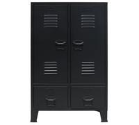 Noir Garde-robe, CLARENCE, Armoire penderie, Pour chambre, métal de style industriel 67x35x107 cm, noir LV1300