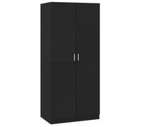 Noir Garde-robe, CLARENCE, Armoire penderie, Pour chambre, Noir 80x52x180 cm, Bois d’ingénierie LV1554