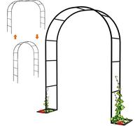 Noir Grande Arche De Jardin Extérieure, 240cm 280cm 300cm 400cm Arcade de rosiers,Tonnelle en Métal Robuste pour Jardin De Pelouse, Large Arche de Mariage Arceau à Rosiers Plante Grimpantes ( Taille :