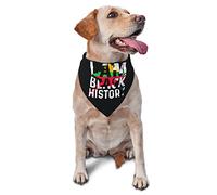 Noir Histoire Mois Chien Bandanas Écharpe pour Animaux De Compagnie Triangle Bavoir Chats Réglable Foulard Accessoires pour Petit Moyen Grand Chiot