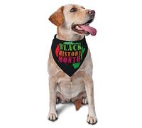 Noir Histoire Mois Chien Bandanas Écharpe pour Animaux De Compagnie Triangle Bavoir Chats Réglable Foulard Accessoires pour Petit Moyen Grand Chiot