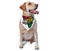 Noir Histoire Mois Chien Bandanas Écharpe pour Animaux De Compagnie Triangle Bavoir Chats Réglable Foulard Accessoires pour Petit Moyen Grand Chiot