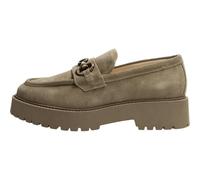 Noir Jardins Mocassin Cuir Daim Femme