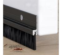 Noir Joint De Porte En Aluminium,Bas De Porte Brosse,Joint Brosse Isolation Phonique Porte,Double Fixation Par Adhésif Et Vissage,Longueur Pouvant Être Épissée,Door Seal (Black)