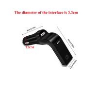 (Noir) Kit émetteur mains libres Bluetooth multifonction pour voiture G7 avec transmetteur FM, lecteur