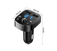 (Noir) Kit transmetteur FM Bluetooth 5.0 pour voiture, mains libres, double USB, chargeur de voiture 3.1A, prise