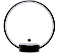 (Noir)Lampe de bureau Technique de lévitation magnétique Lumière annulaire Lampe de chevet Atmosphère LED Veilleuse à intensité variable avectactile pour chambre à coucher Étude ornements décoratifs C