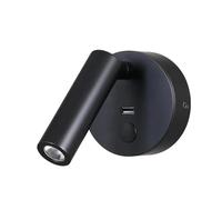 Noir,Lampe de Lecture Filaire avec variateur Tactile, Applique Murale LED, Lampe de Chevet, Chargeur USB, Faisceau focalisé, pour Maison, Camping-Car, Bateau