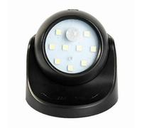 (Noir) Lampe Led De Sécurité À 360 Degrés Avec Détecteur De Mouvement Pour Jardin, Intérieur Et Extérieur, Alimentée Par Batterie