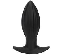 Noir Large Plug Anal 210mm O70mm Silicone Rainuré Forme Goutte Texturé