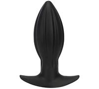 Noir Large Plug Anal 240mm O80mm Silicone Rainuré Forme Goutte Texturé