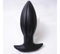 Noir Large Plug Anal 240mm O80mm Silicone Rainuré Forme Goutte Texturé | Base de Sécurité,Surface Canelée,Massage Prostatique,Pour Homme et Femme,Port Prolongé,Entraînemen Butt,BDSM SUBS