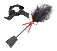Noir Lavable Adulte Avec Bow Tease Plume Pat Visage Hydratant (B, One Size)