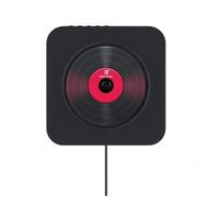 Noir Lecteur CD Murale avec Bluetooth - Pour Apprentissage et Relaxation Prénatale Double Haut-parleur Graphène 16.8x16.8x3.6 cm