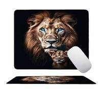Noir Lion Tapis de Souris 320 x 260 mm, Tapis de Souris Gaming de Haute Précision, Bords Cousus, Base en Caoutchouc Antidérapante, Glisse Ultra-Douce et Un Suivi Optimal, Travail Domicile s0z-148