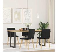 Noir Lot de 4 Chaises à manger - style classique - noir tissu - cadre en bois Maximum 110 kg @EU4613147